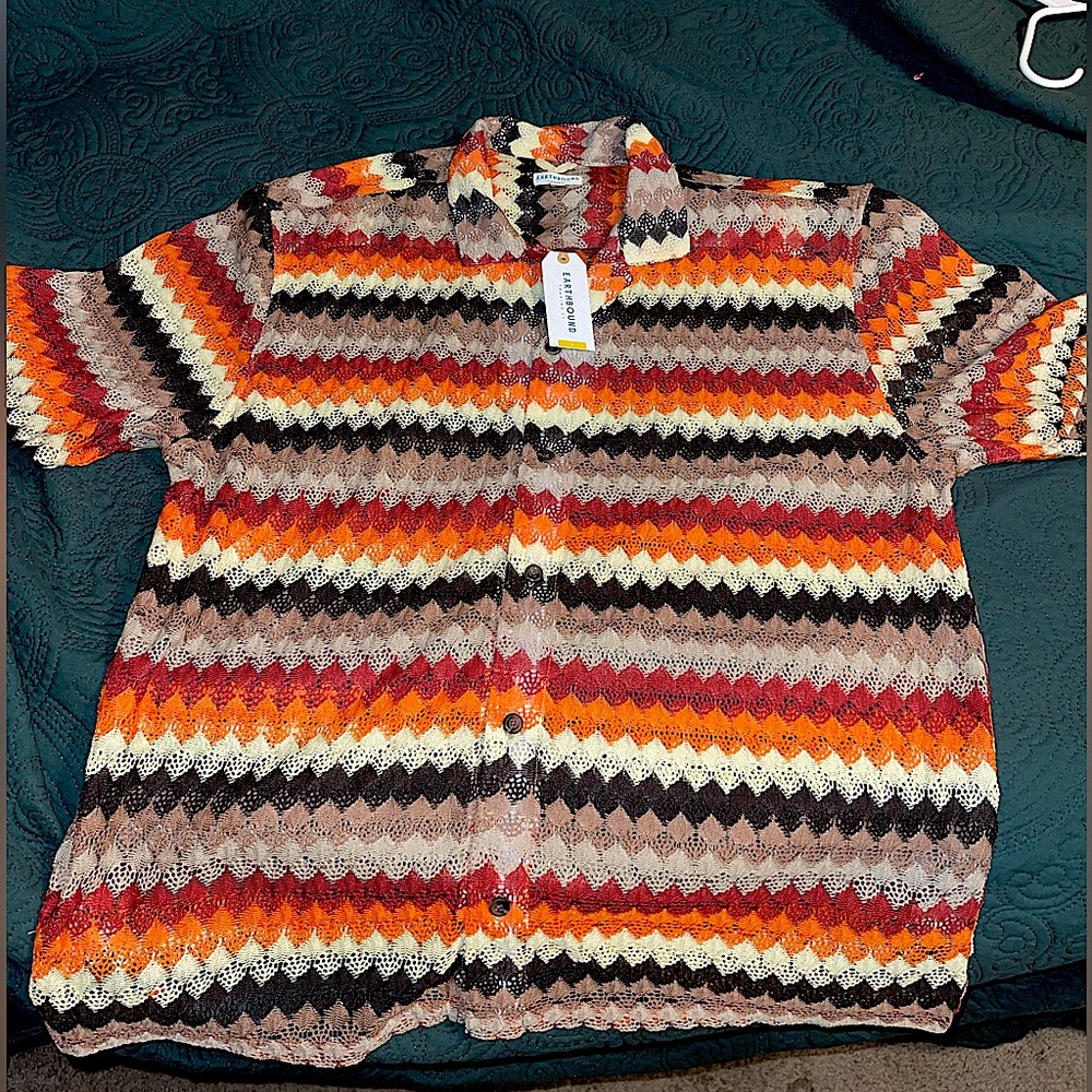 Men’s multi-colored woven festival shirt